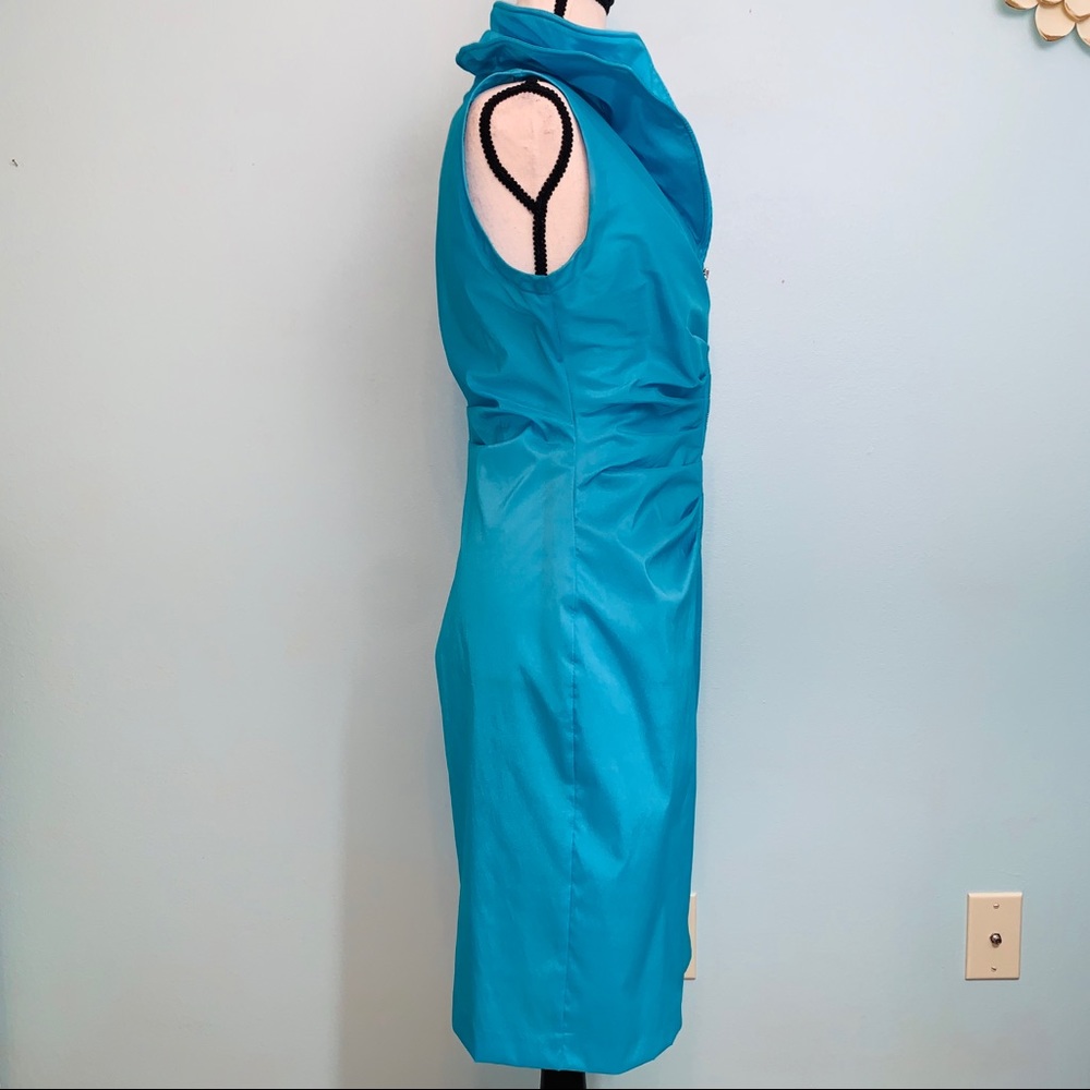 Joseph Ribkoff Zip Front Turquoise Dress - Picture 3 of 7